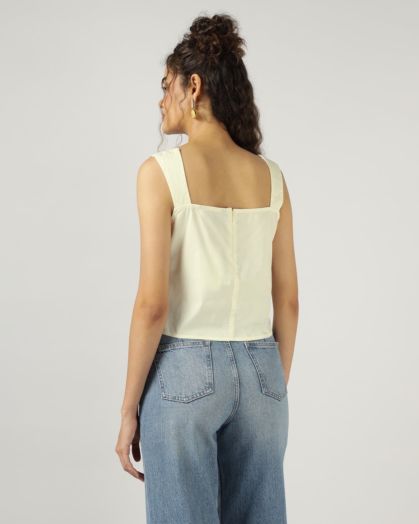 Off white Fully embroidered strap top - 3042