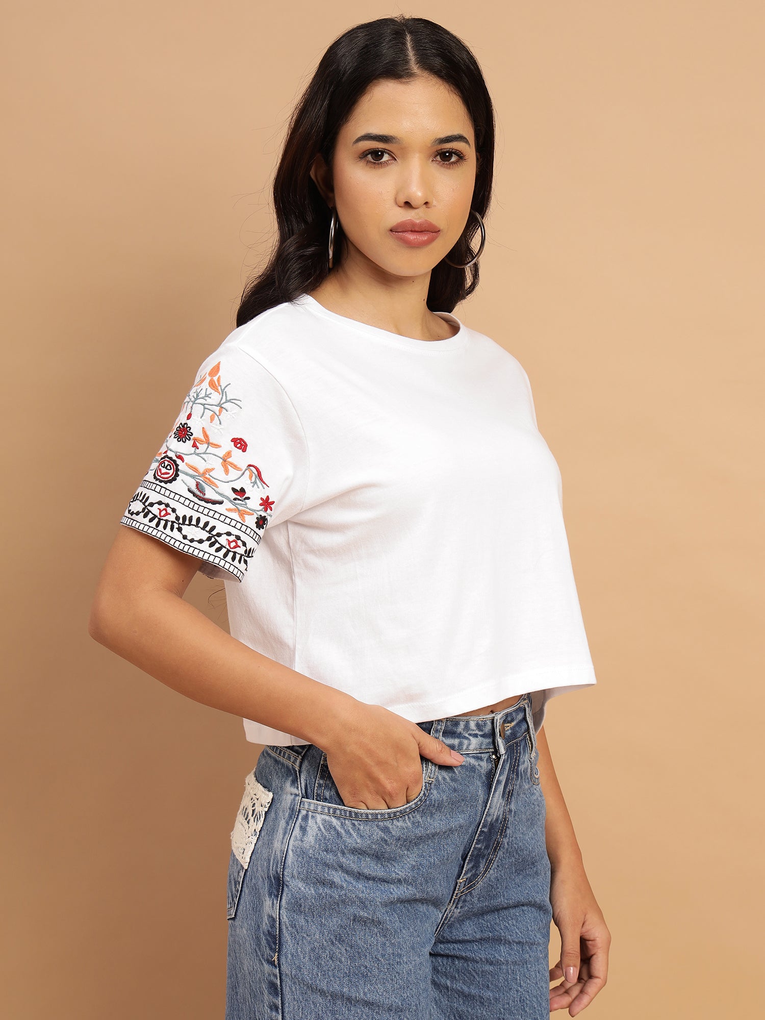 White Everyday Embroidered Top - 2782