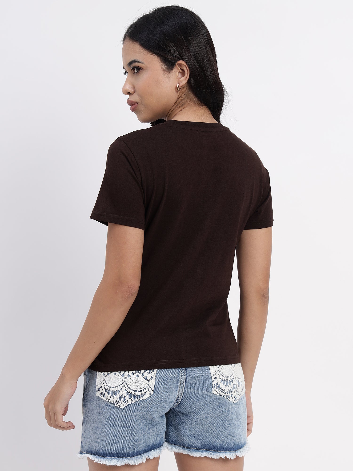 Typo Print Design T-Shirt- 2859