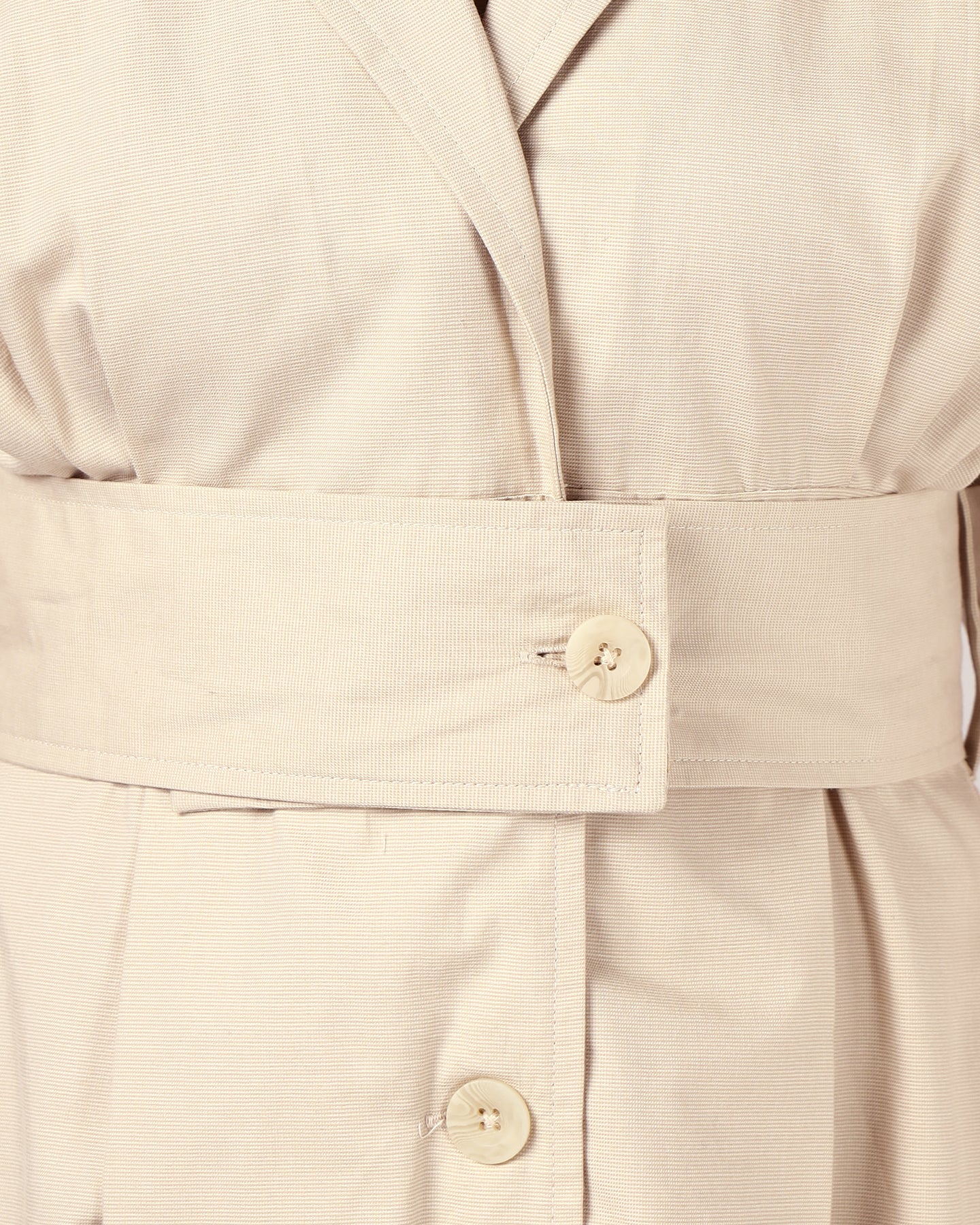 Women’s Beige Tailored Belted Midi Dress -3033