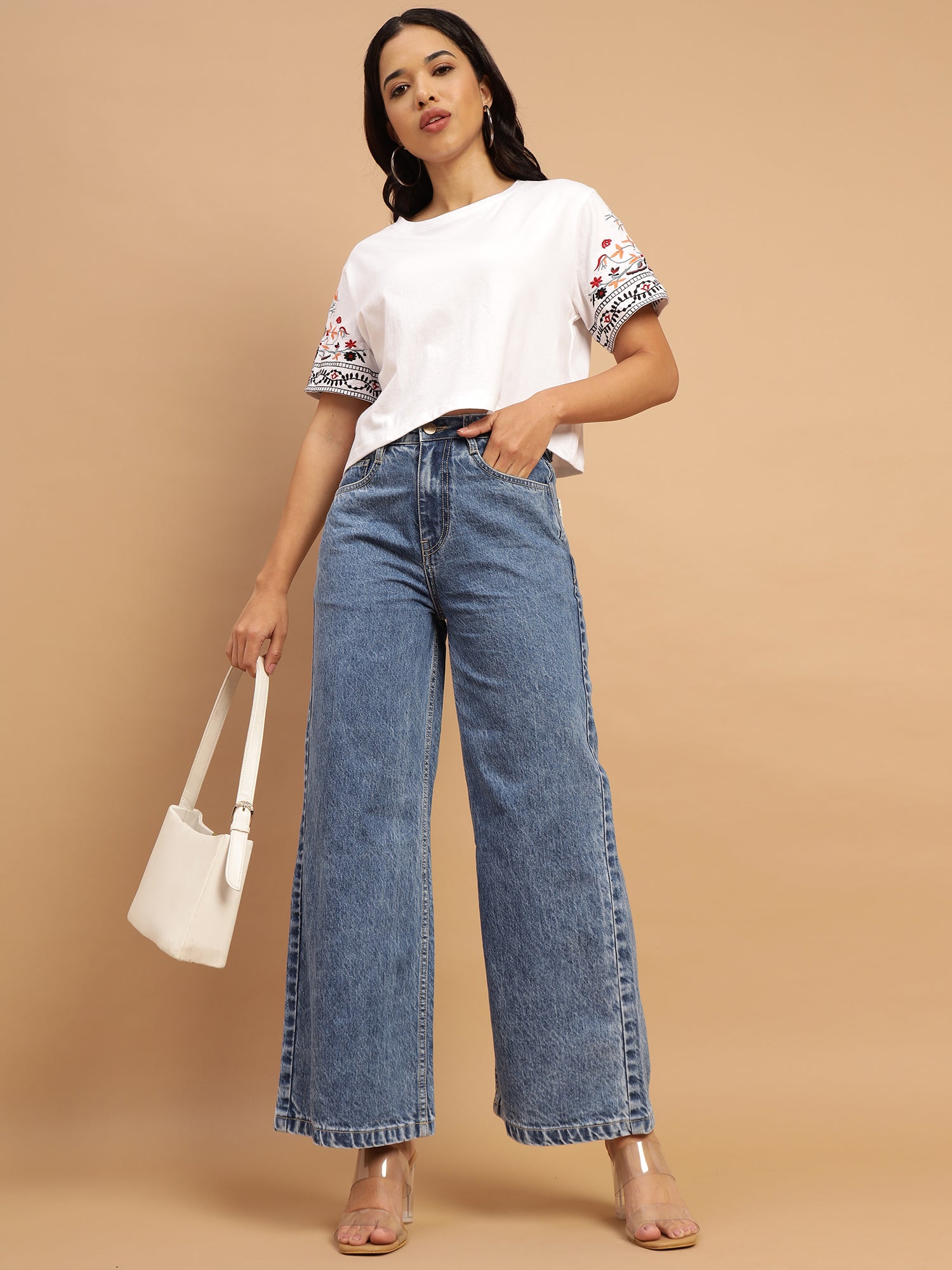 White Everyday Embroidered Top - 2782