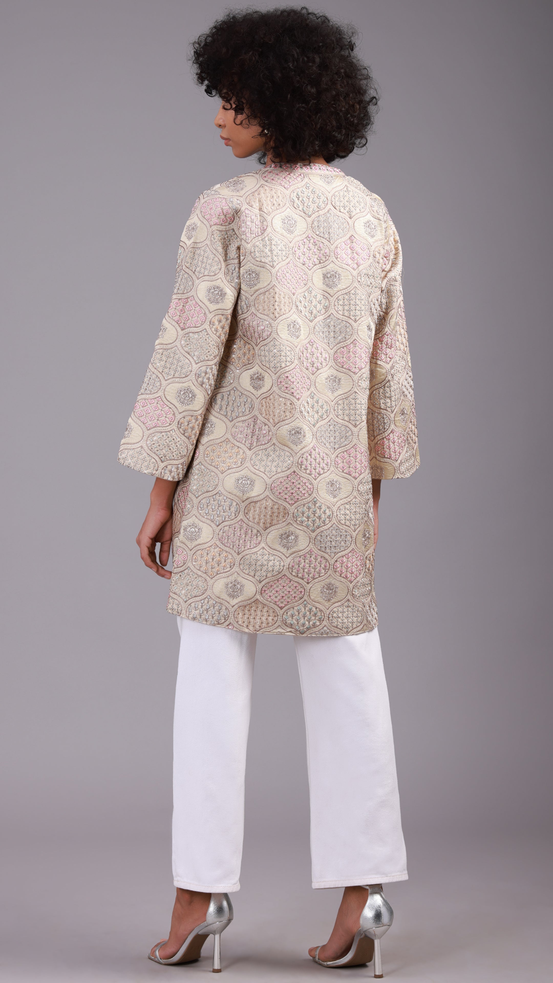 Sequined Front-Open Shrug - 2810