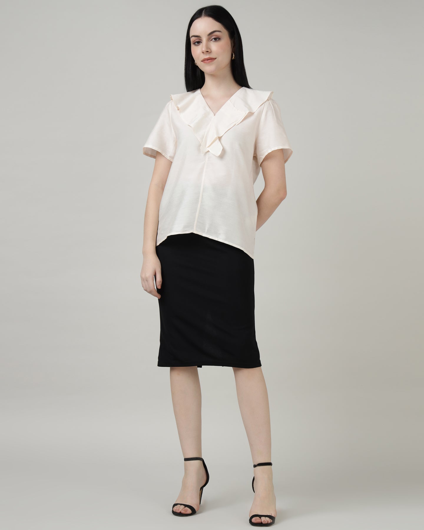 Women’s Off-White Cascade V-Neck Top - 2967
