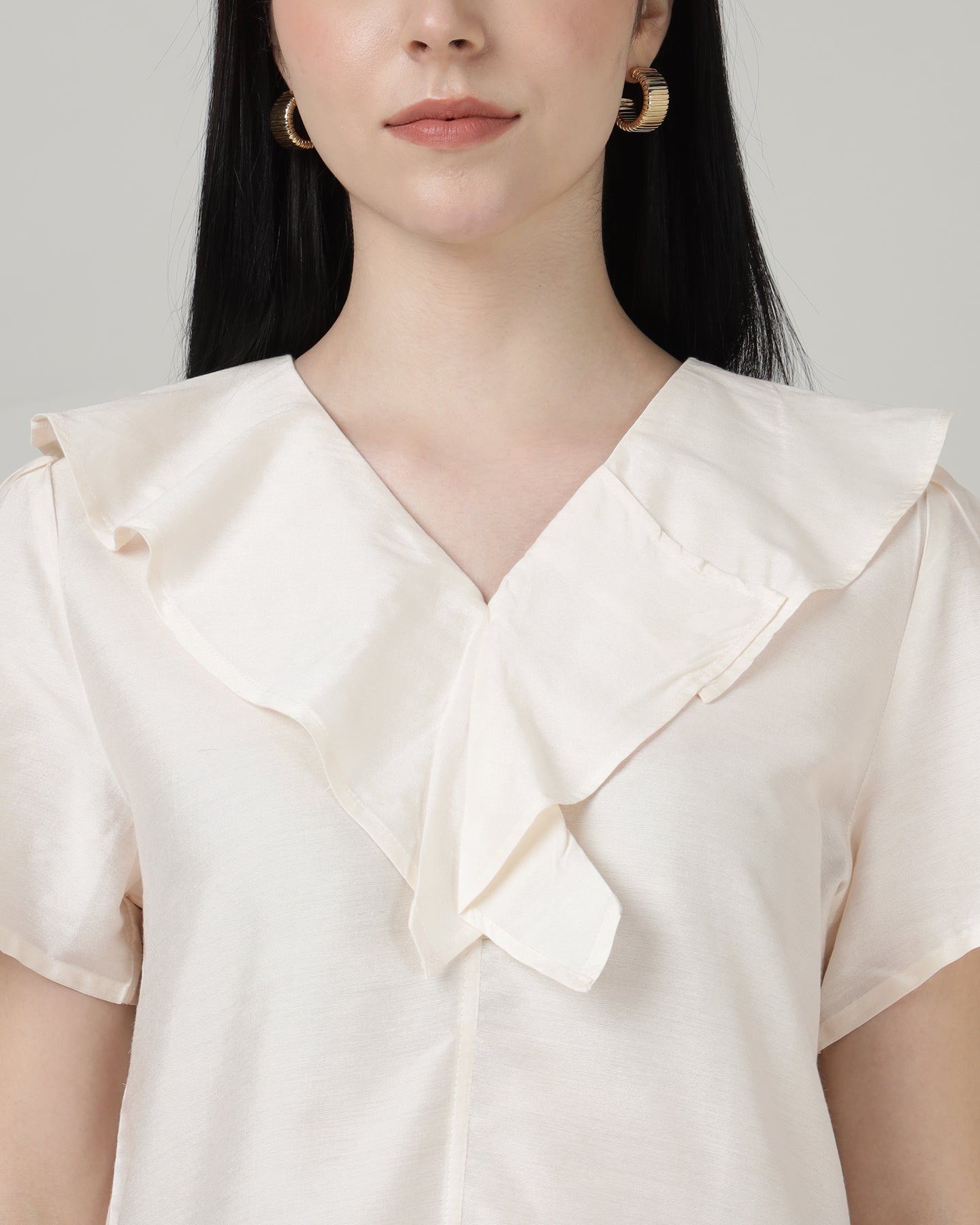 Women’s Off-White Cascade V-Neck Top - 2967