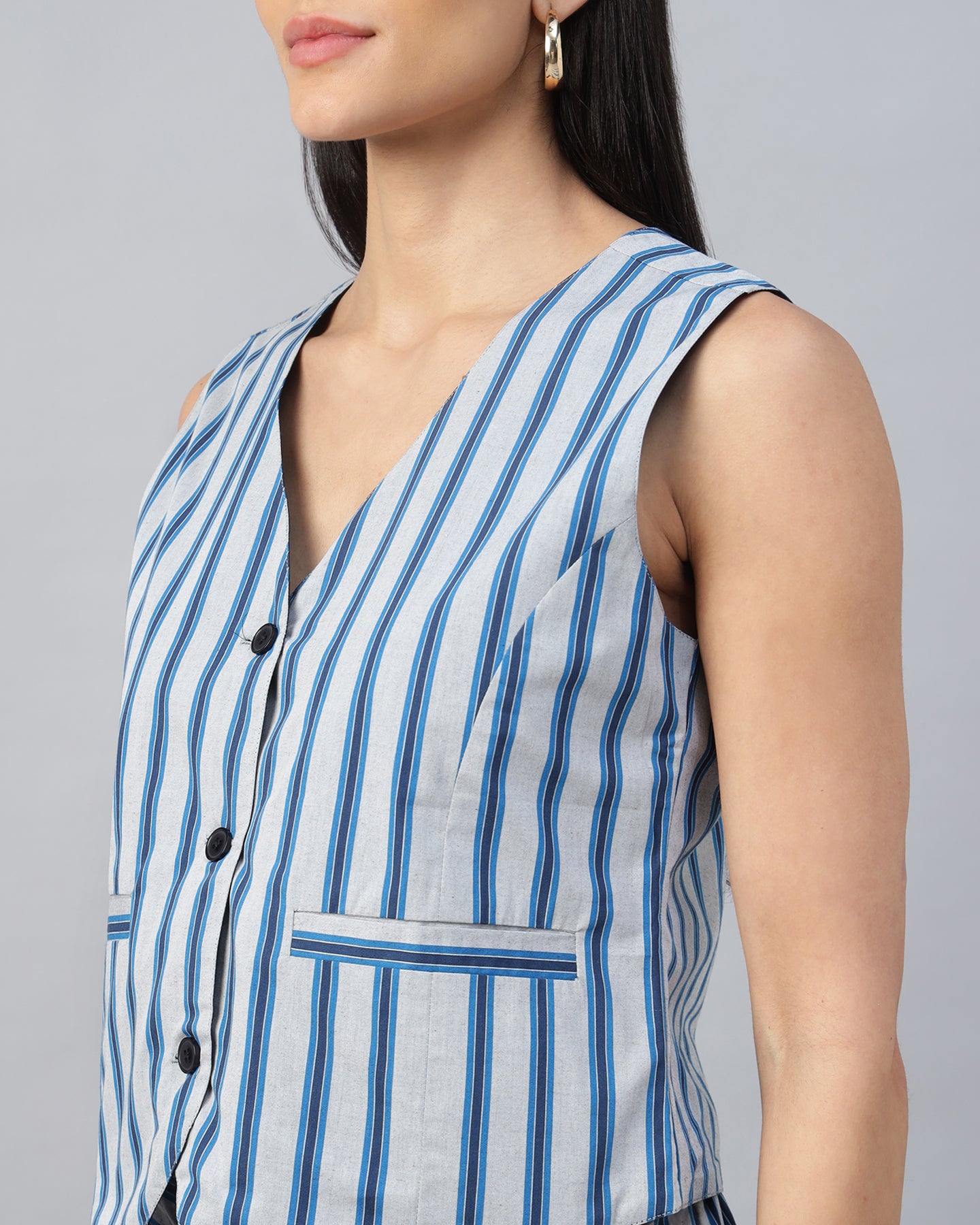 Women’s Reversible Vest and High-Waist Trouser Co-ord Set – Two-Piece Outfit- 2947