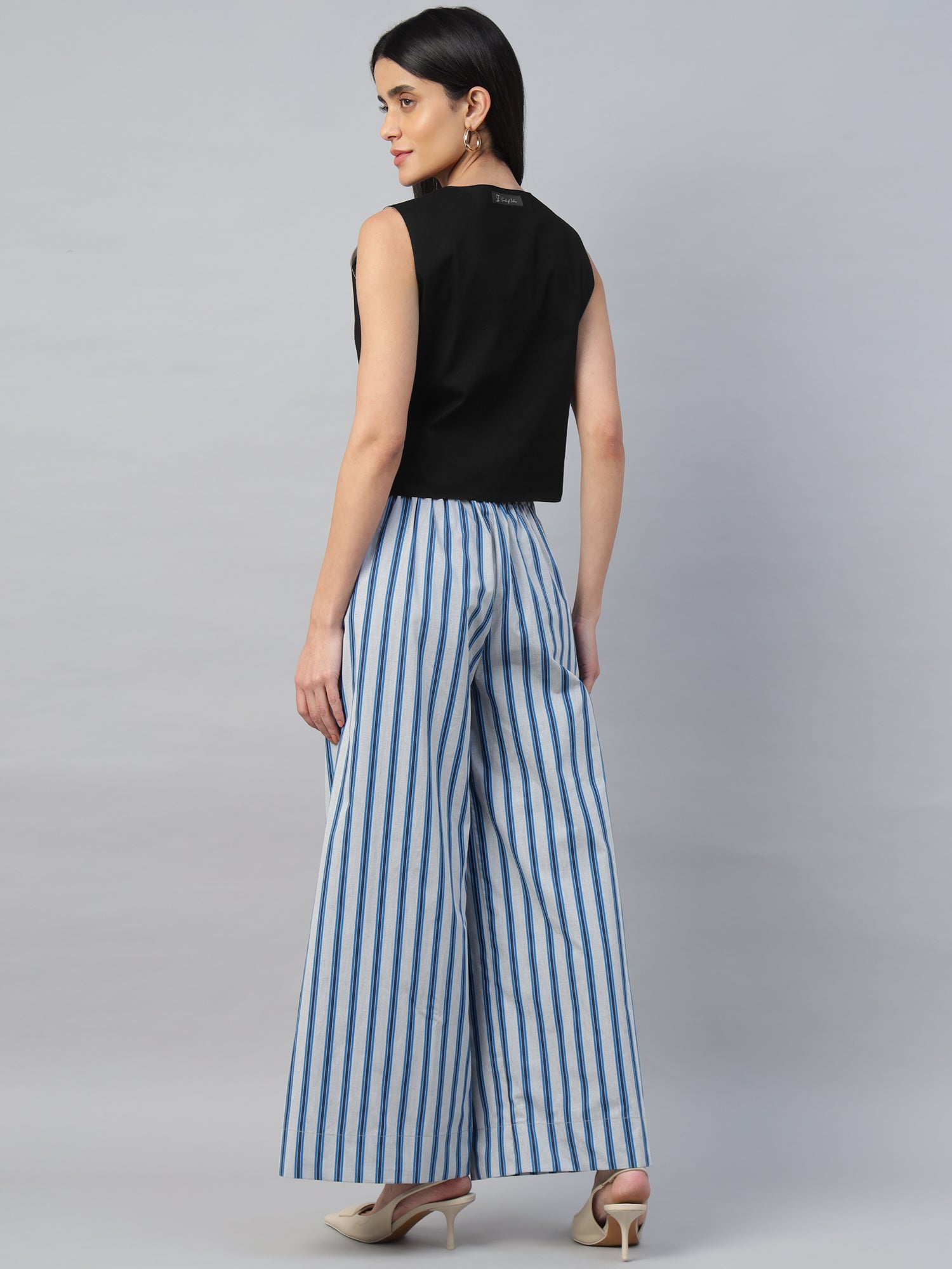 Women’s Reversible Vest and High-Waist Trouser Co-ord Set – Two-Piece Outfit- 2947
