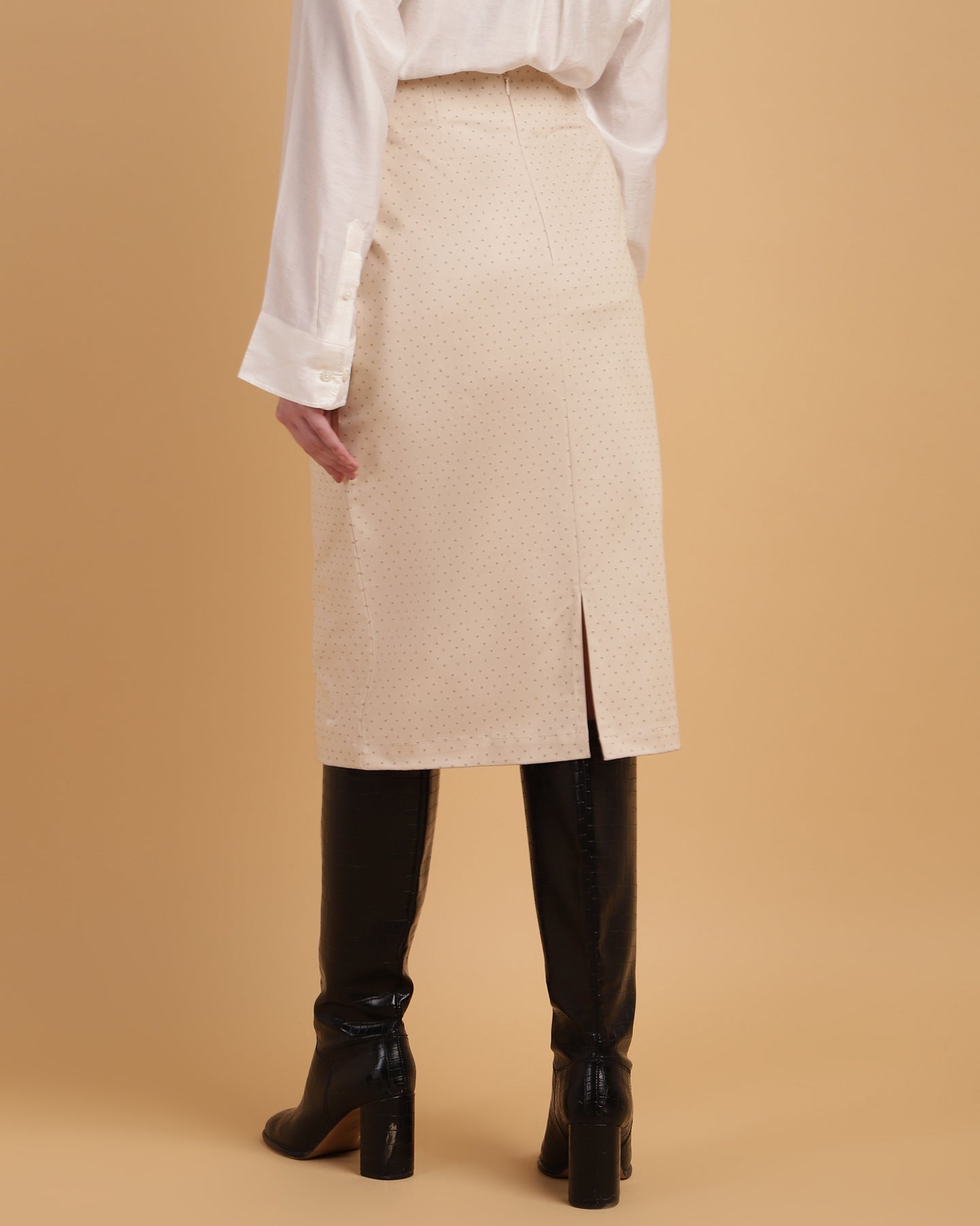 Pencil skirt with Back slit-2935