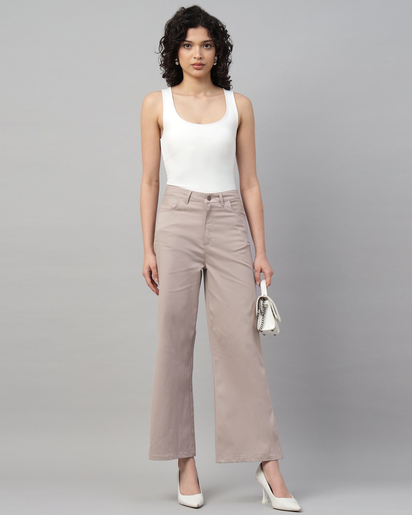 Women’s Peach Straight Fit Pants - 2957