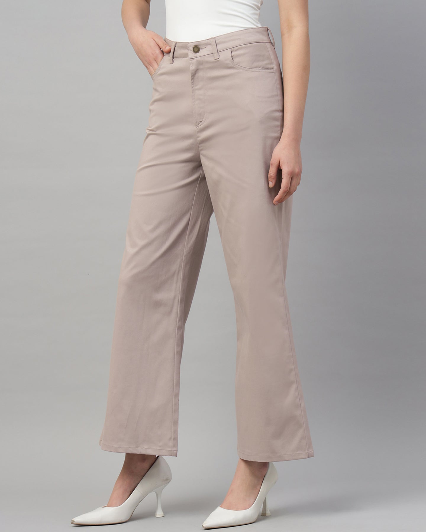 Women’s Peach Straight Fit Pants - 2957