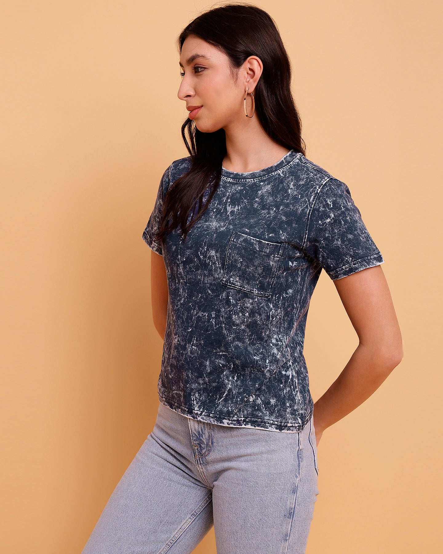 Indigo Everyday T-shirt with pocket - 2864