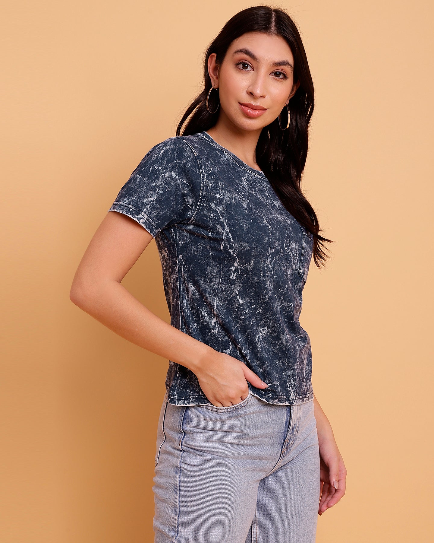 Indigo Everyday T-shirt with pocket - 2864