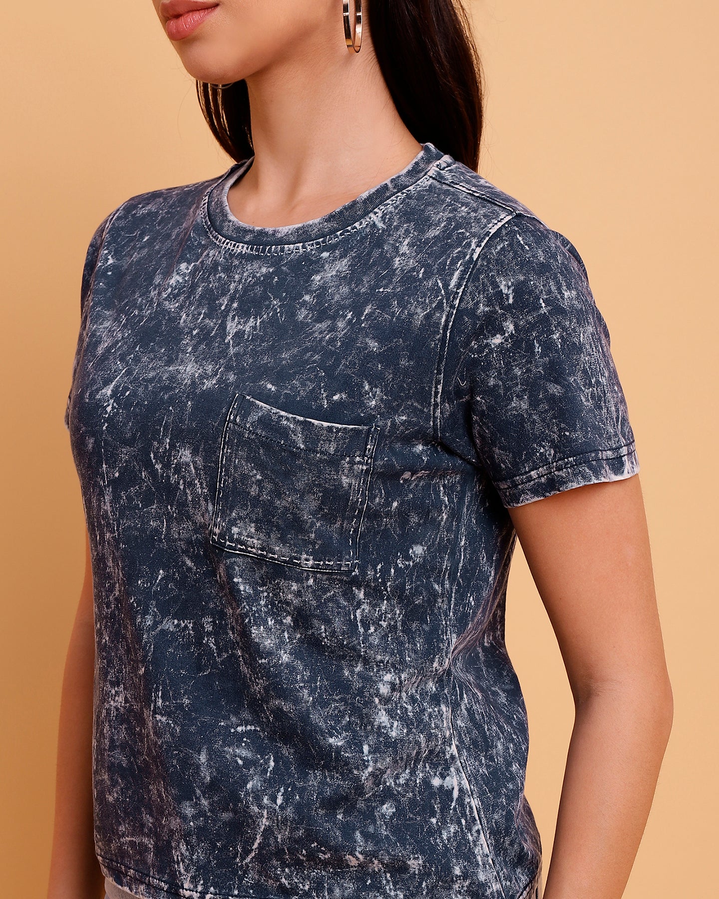 Indigo Everyday T-shirt with pocket - 2864
