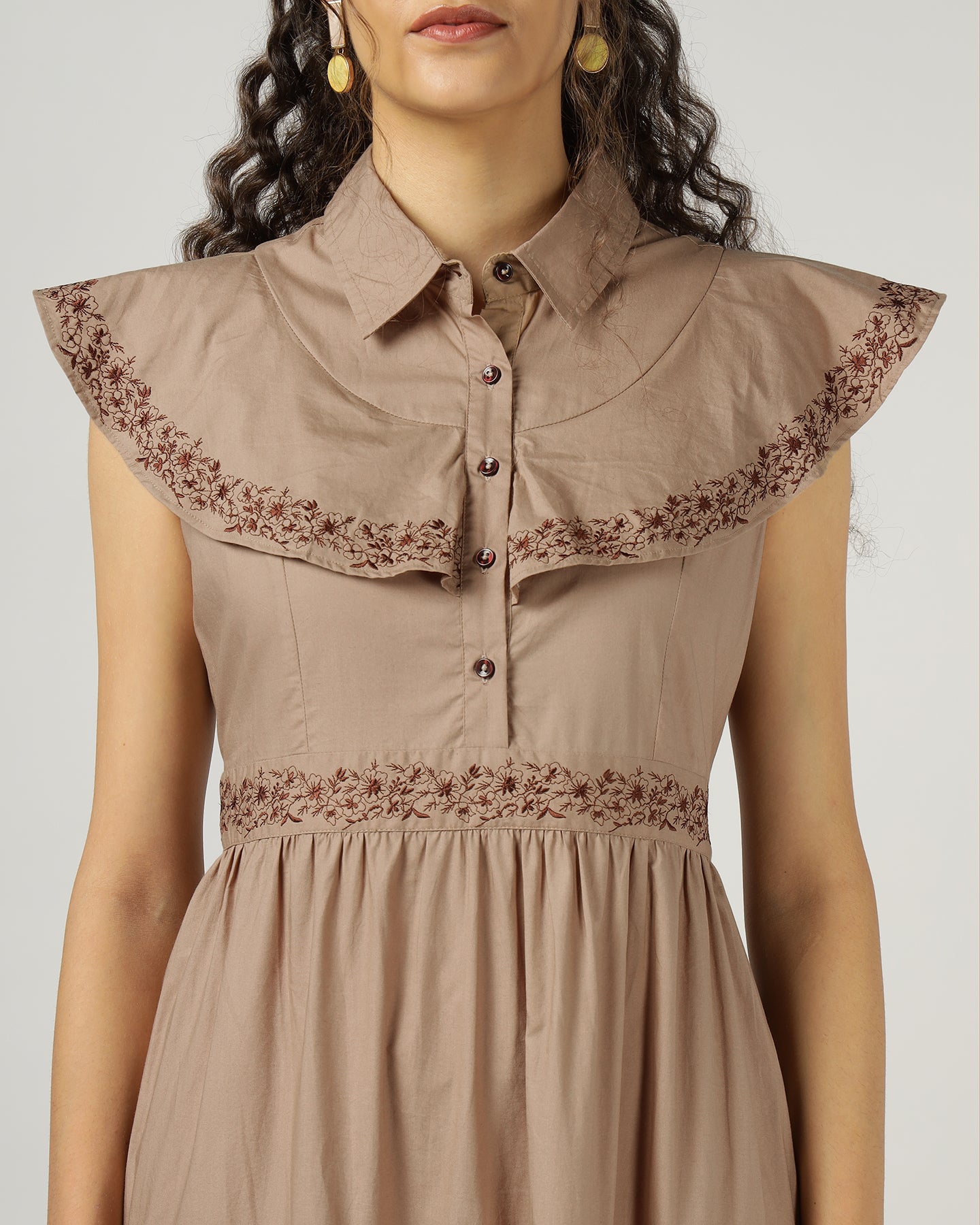 Mocha 4 Tier Long Maxi Dress - 3044