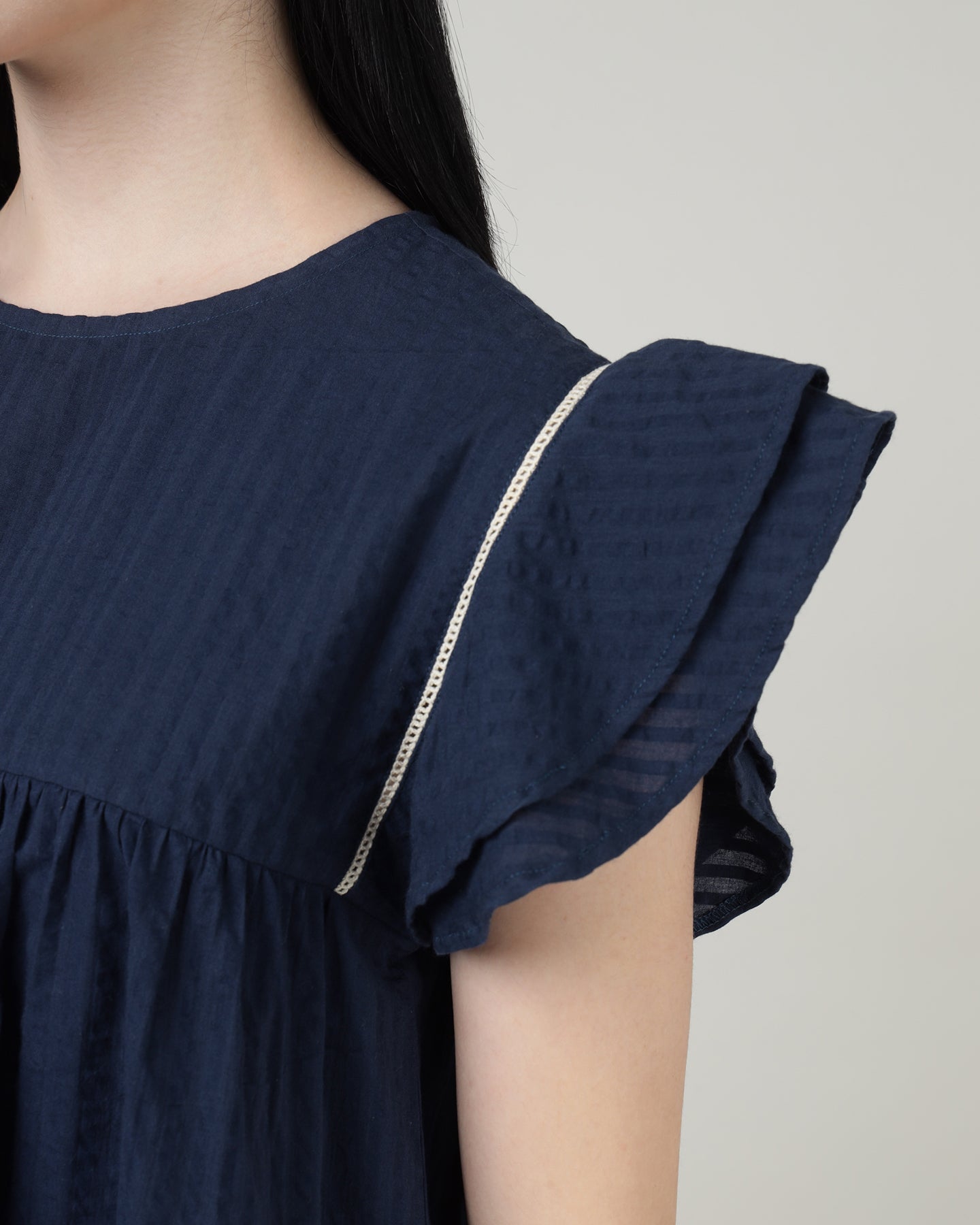 Indigo Breeze Ruffle Top- 2997