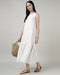 Women’s White Textured Maxi Dress with Gathered Hem  - 2982