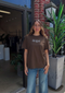 Sands Of India Women Coffee Brown Oversize Unisex T-Shirt - Casual Wear - 2853