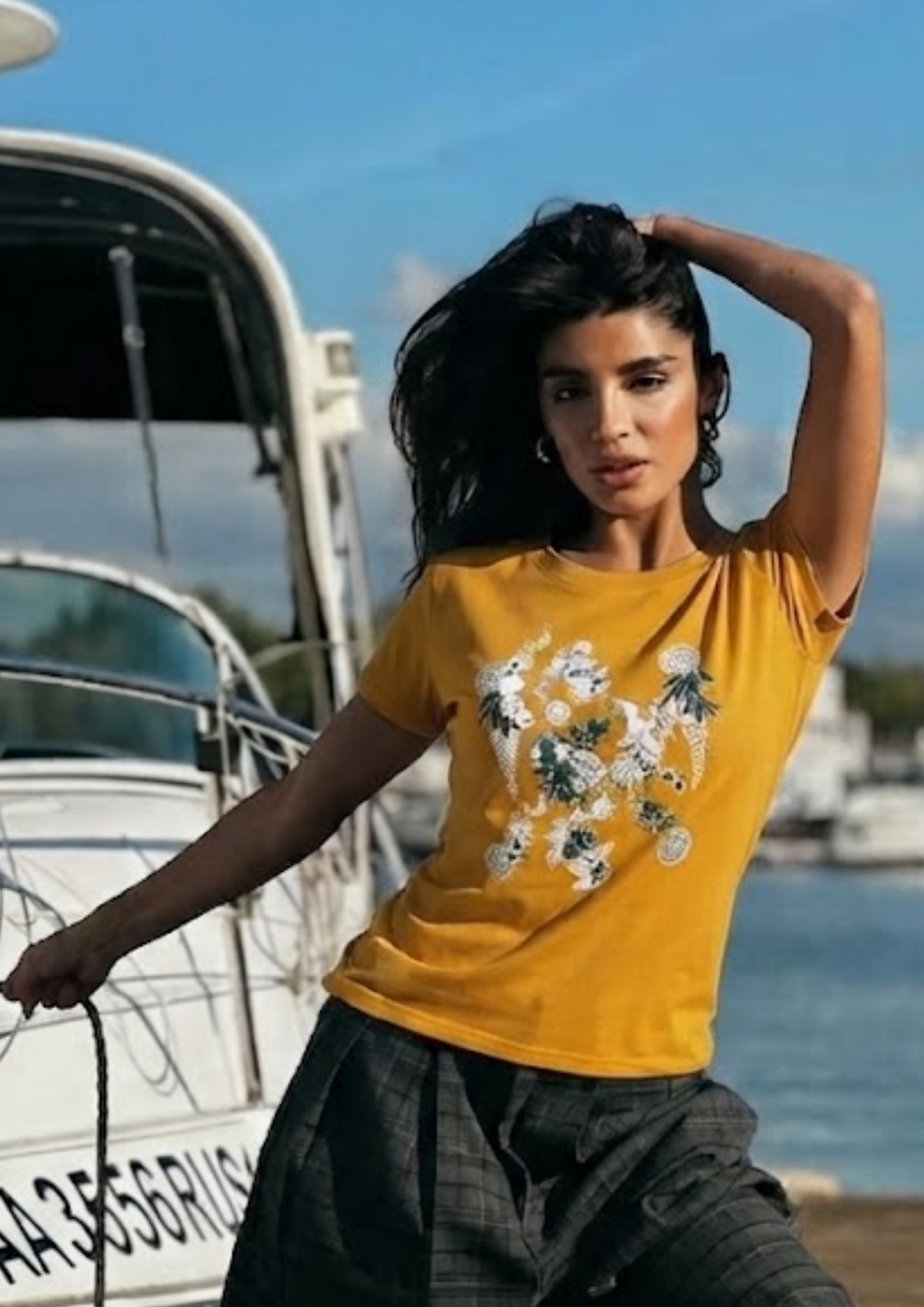 Sands Of India Women Mustard-Colored Regular Top with Floral Print - 2858