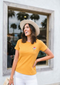 Sands Of India Women Yellow Flamingo Print Regular T-Shirt - Casual Wear- 2861