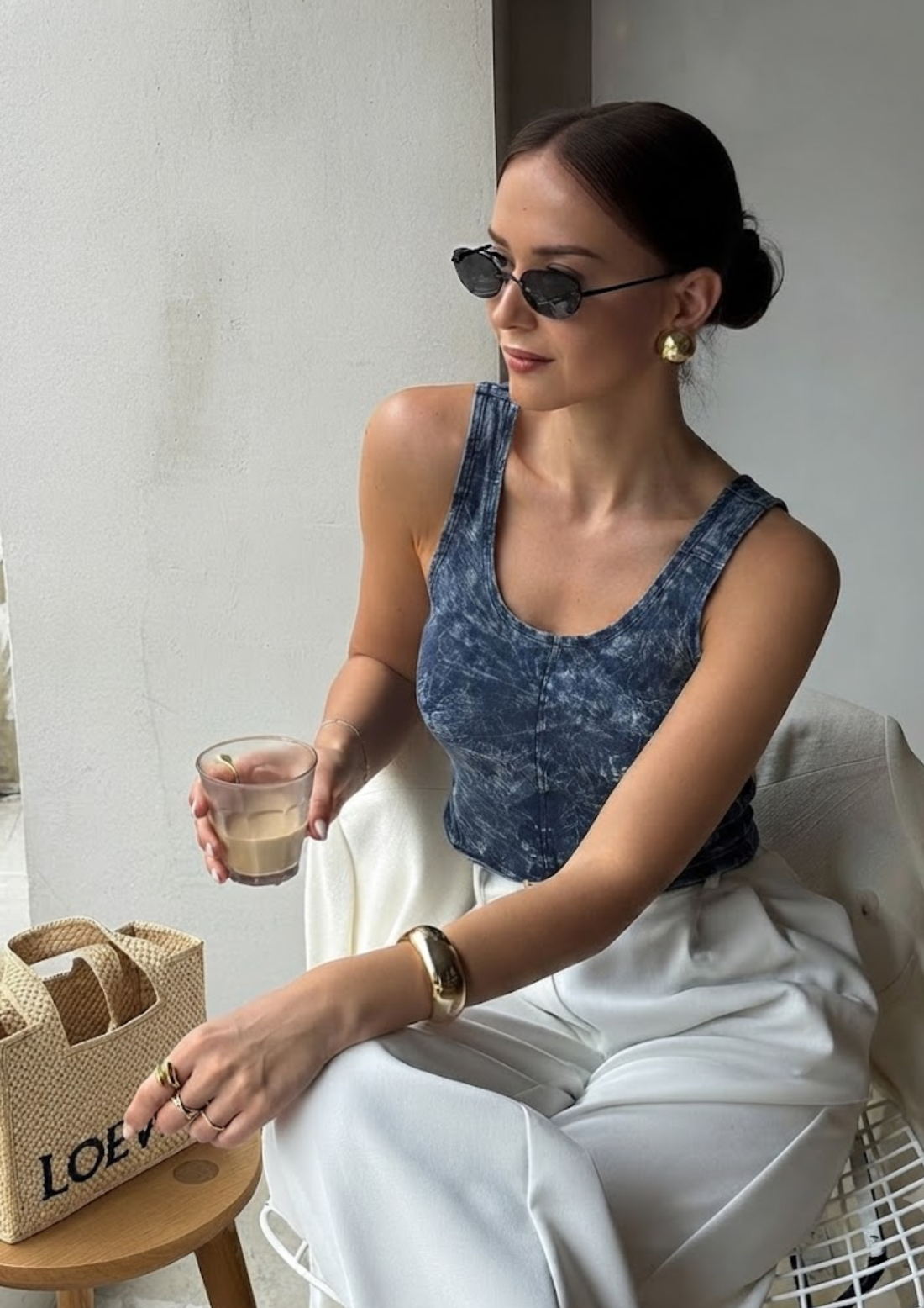 Sands Of India Towel Wash Indigo Crop Top-2863