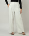 Women’s Off-White Pleated Wide-Leg Korean Pants - 3048