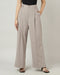 Women's Mink Beige Pleated Wide-Leg korean Pants - 3047