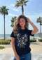 Sands Of India Women’s Floral Embroidered Black Regular Fit T-Shirt - 2990