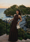 Women’s Brown Halter Neck Gathered Evening Maxi Dress - 3032