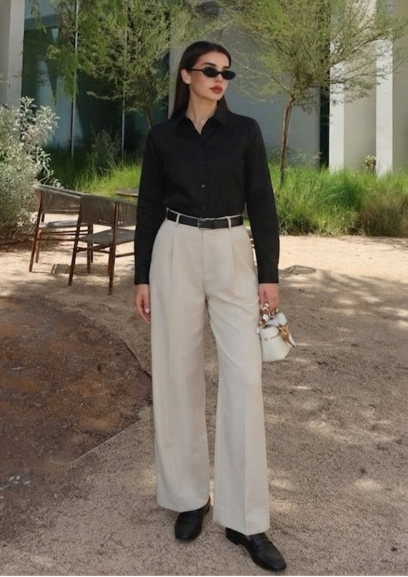 Women’s Black Cotton Satin Regular Fit Shirt -3064