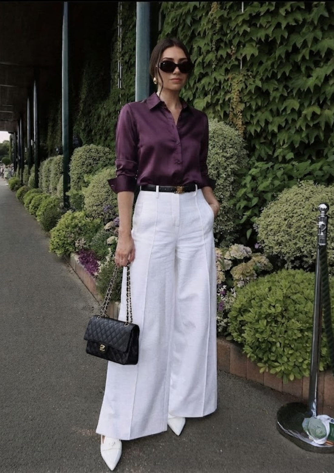 Women’s Purple Cotton Satin Regular Fit Shirt -3066