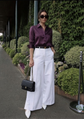 Women’s Purple Cotton Satin Regular Fit Shirt -3066