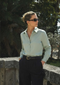 Women’s Pastel Green Cotton Satin Regular Fit Shirt- 3067
