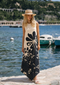 Sands of India Women Floral Print Sleeveless Asymmetric Hem A-Line Maxi Novelle Beige Dress - 3122