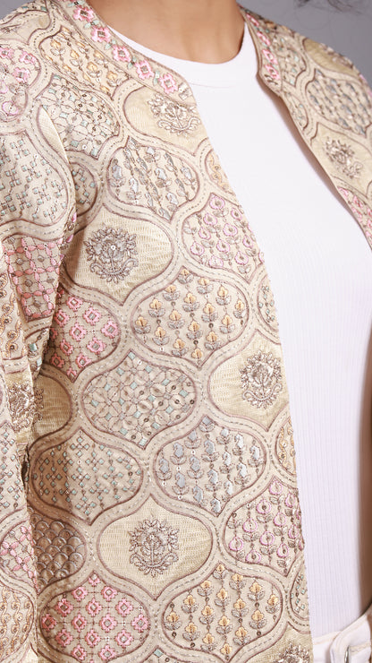 Sequined Front-Open Shrug - 2810