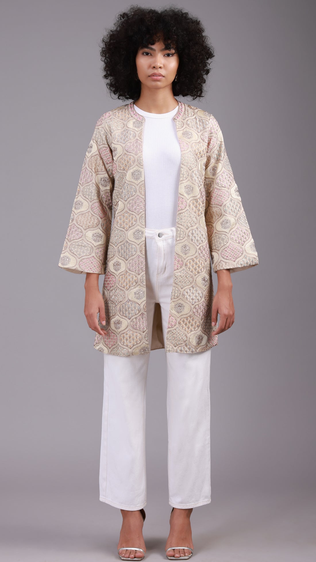 Sequined Front-Open Shrug - 2810