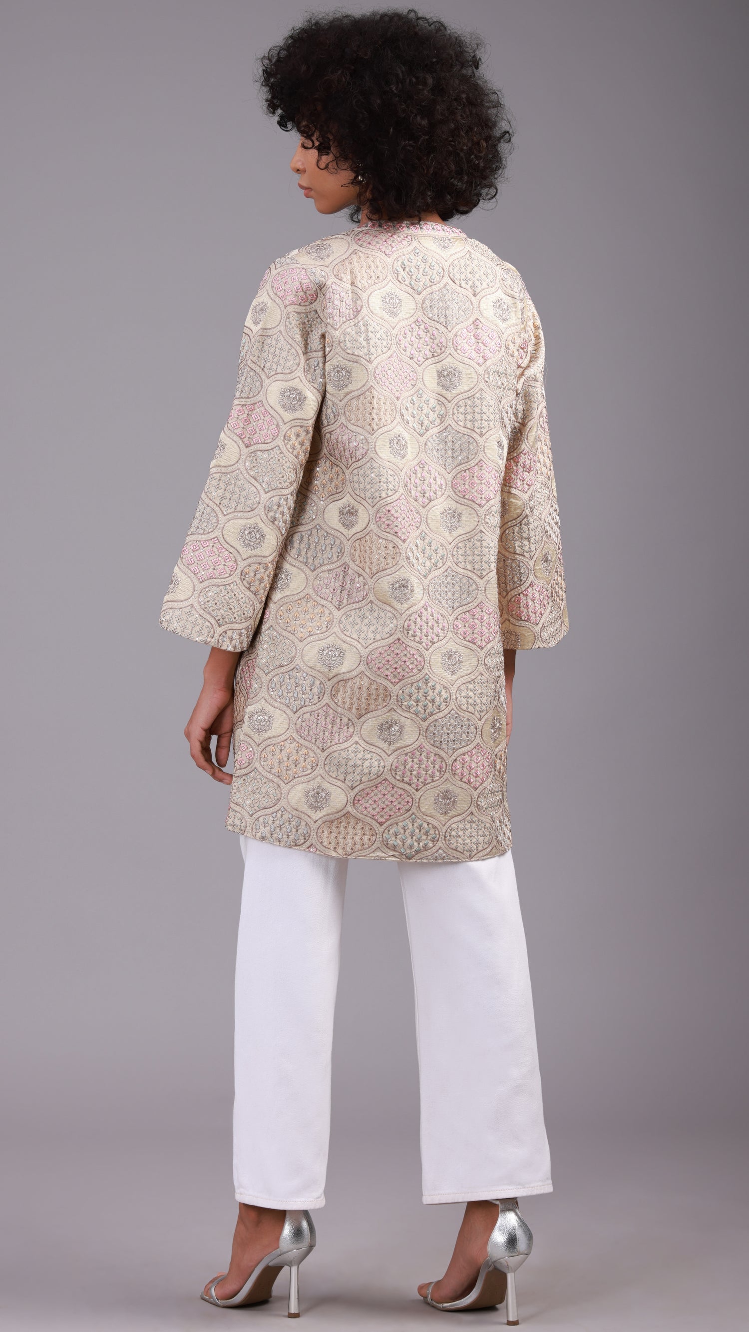 Sequined Front-Open Shrug - 2810