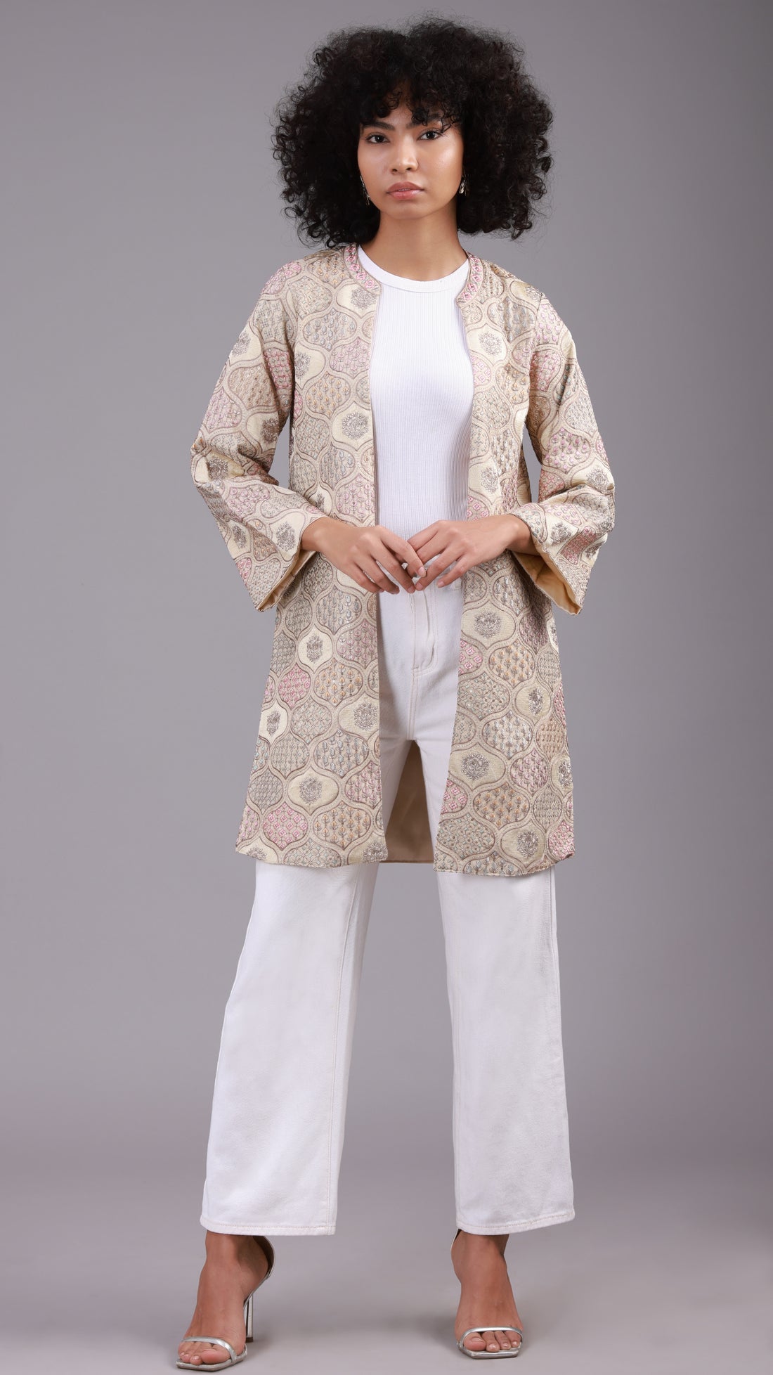 Sequined Front-Open Shrug - 2810