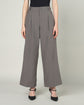 Women's Charcoal Grey Pleated Wide-Leg korean Pants - 3099