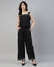 Women’s Black Poplin Embroidered Co-ord Set  – Two-Piece Outfit -2944