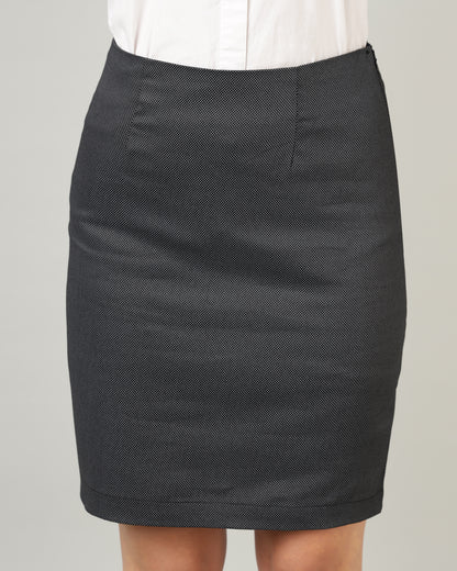 Women’s Black Textured Straight-Cut Mini Skirt-3080