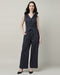 Women’s White & Blue Striped Vest and High-Waist Trouser Co-ord Set – Two-Piece Outfit-3086