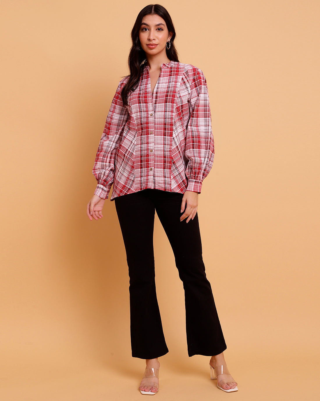 Multicolour Oversize Full Sleeve Bias Panelling Shirt - 2891