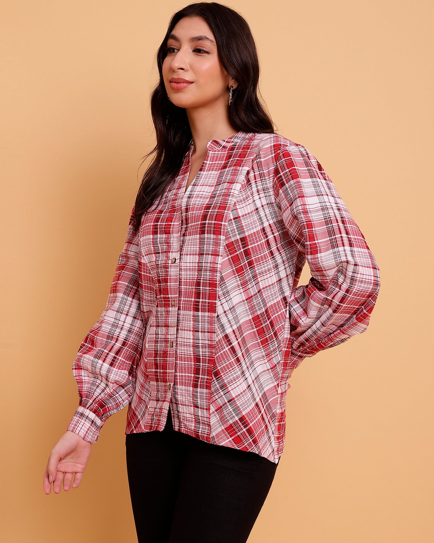 Multicolour Full Sleeve Bias Panelling Shirt - 2891