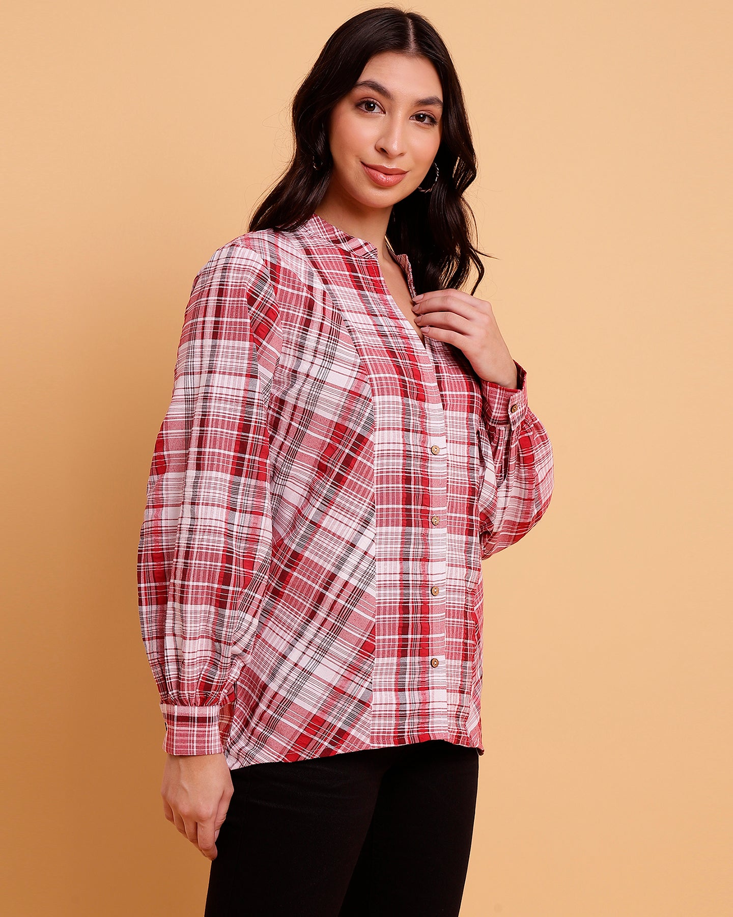 Multicolour Full Sleeve Bias Panelling Shirt - 2891