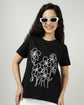 Women’s Floral Embroidered Black Regular Fit T-Shirt - 2990