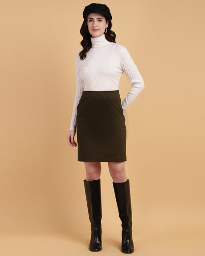 Classic Straight-Cut Skirt-2940