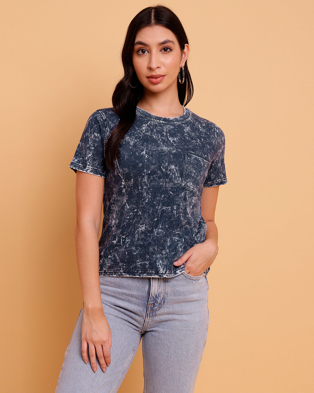 Indigo Everyday T-shirt with pocket - 2864