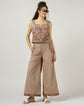 Women’s Mocha Poplin Embroidered Co-ord Set- 3039