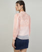 Women’s Peach Organza Back Yoke Embroidered Top with Camisole- 2816