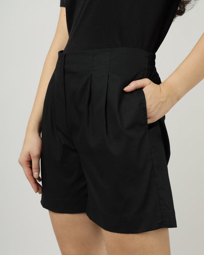 Black with Lace Appliqué Co-Ord Set - 3043