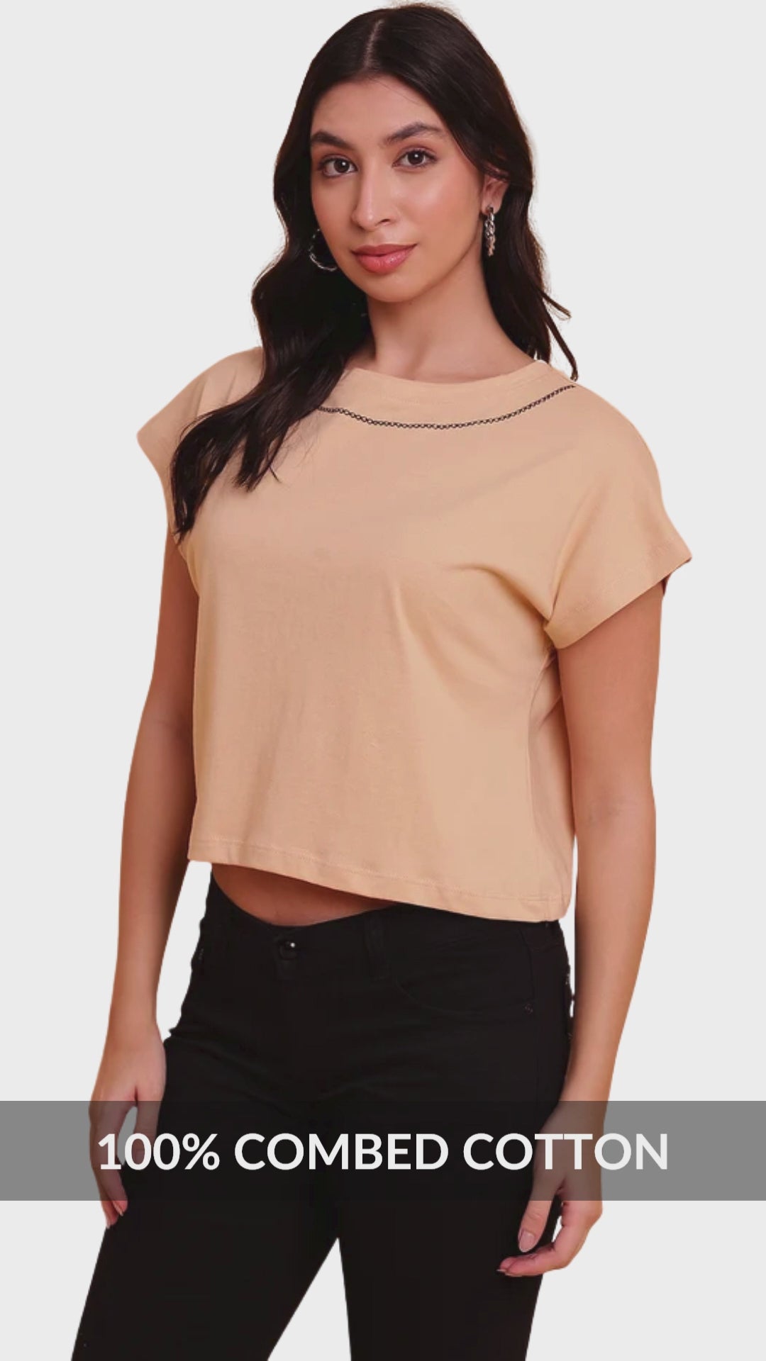 Sands Of India Embroidered Crop T-Shirt - 2778